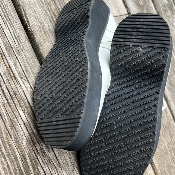 Diane von Furstenberg White Leather Combat Boots size 7 - Picture 4 of 9